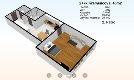 Pronájem bytu 2+kk 46 m² Křemencova, Praha 1 - Nové Město Pronájem bytu 2+kk 46 m² Křemencova, Praha 1 - Nové Město